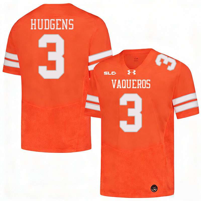 UT Rio Grande Valley Vaqueros #3 Logic Hudgens College Football Jerseys,Uniforms-Orange
